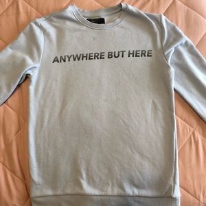 Men’s Forever 21 XS blue with text sweater